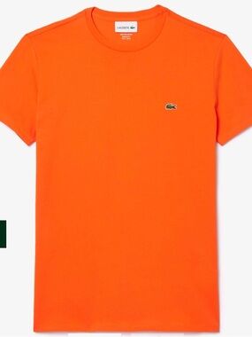 Lacoste Men's Orange Pima Cotton T-Shirt Sz L